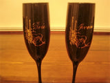 Elegant Black Bride & Groom Toasting Flutes - FayZen's Kreations