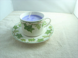 Vineyard Design Porcelain Cup & Saucer Container Candle - FayZen's Kreations