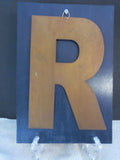 Rustic Letter on Painted or Stained Birch Wood Plaque - FayZen's Kreations