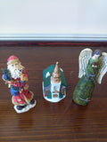 3 Pc Christmas Ceramic Figurine Set; Church, Angel & Vintage Santa - FayZen's Kreations