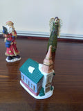 3 Pc Christmas Ceramic Figurine Set; Church, Angel & Vintage Santa - FayZen's Kreations