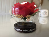 Red Rose In Glass Globe For Grandma - FayZen's Kreations