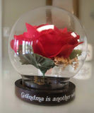 Red Rose In Glass Globe For Grandma - FayZen's Kreations