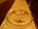 Holly Vine Decorated Christmas Platter and Bowl - FayZen's Kreations